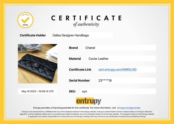 CHANEL Flap Quilted Caviar Wallet Black