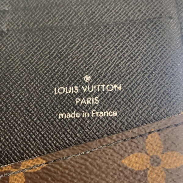 LOUIS VUITTON Pocket Organizer Monogram Canvas Wallet Black/Brown