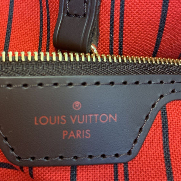 LOUIS VUITTON Neverfull GM Damier Ebene Tote Shoulder Bag Brown