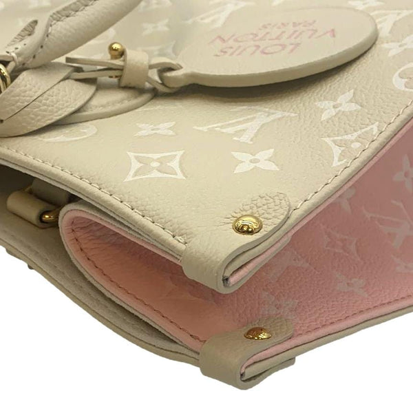 LOUIS VUITTON Onthego Spring City MM Monogram Empreinte Leather Shoulder Bag Cream