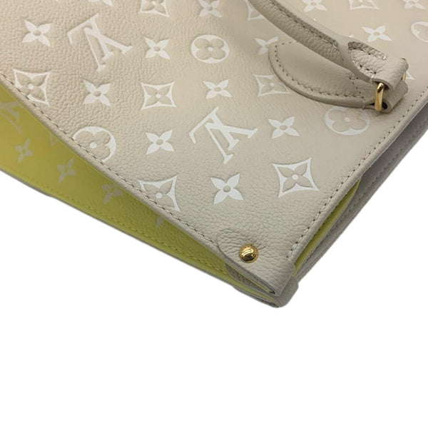 LOUIS VUITTON Onthego Spring City MM Monogram Empreinte Leather Shoulder Bag Cream