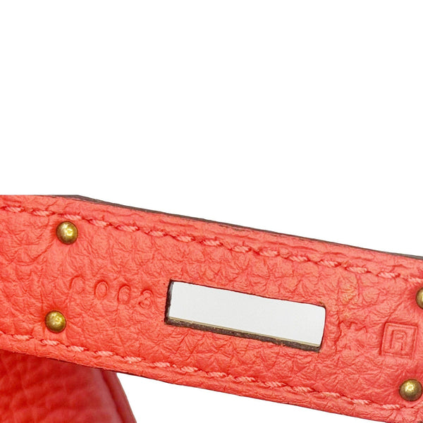 HERMES Birkin 30 Togo Leather Tote Bag Red