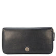 CHANEL Sevruga Leather Zip Around Wallet Black