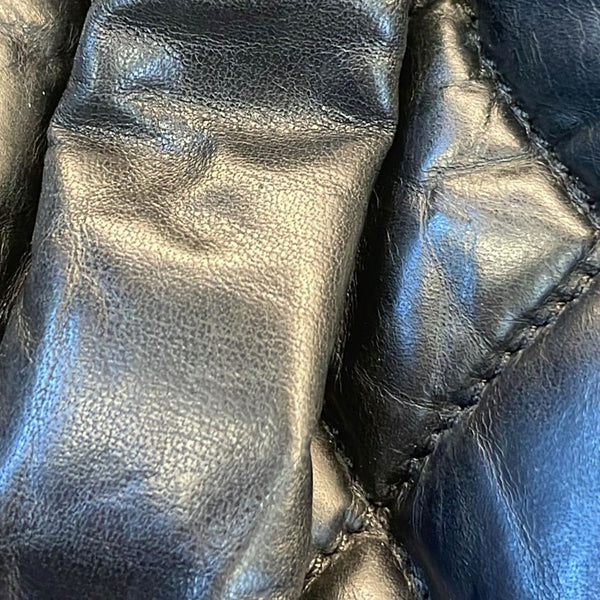 CHANEL Distressed Vintage Ligne Braid Calfskin Leather Tote Bag Black