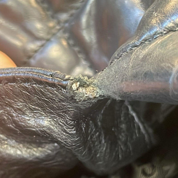 CHANEL Distressed Vintage Ligne Braid Calfskin Leather Tote Bag Black