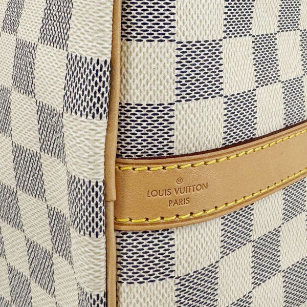 LOUIS VUITTON Speedy 30 Bandouliere Damier Azur Shoulder Bag White