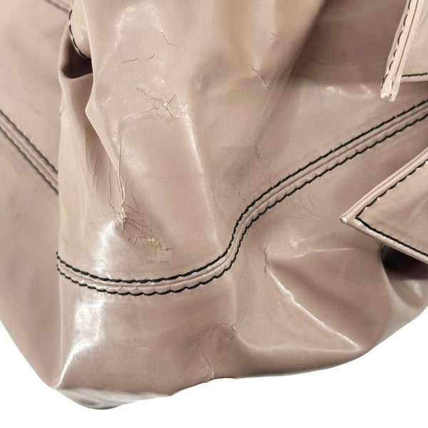 VALENTINO Nuage Bow Patent Leather Tote Bag Nude