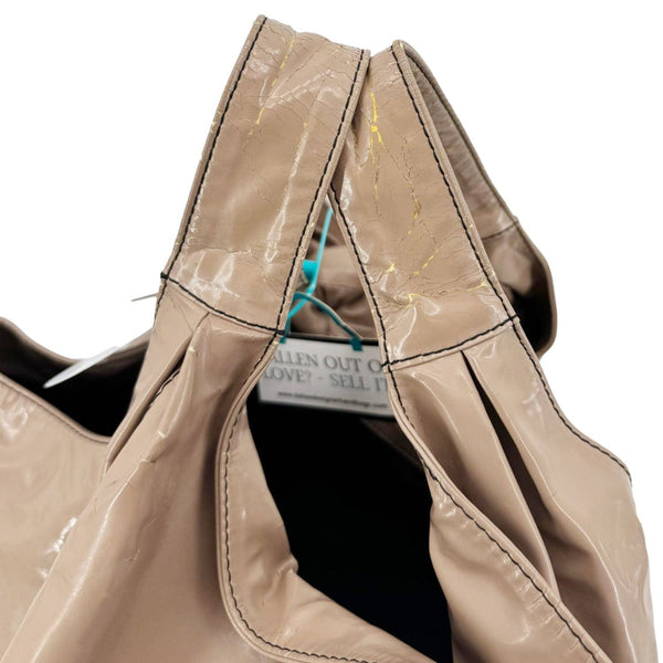 VALENTINO Nuage Bow Patent Leather Tote Bag Nude