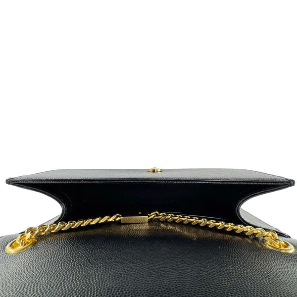 YVES SAINT LAURENT Kate Grain De Poudre Leather Chain Crossbody Bag Black