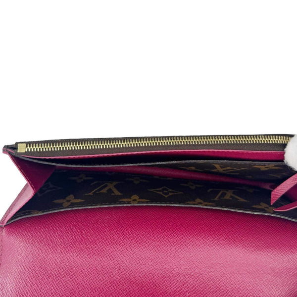 LOUIS VUITTON Emilie Monogram Canvas Wallet Fuchsia