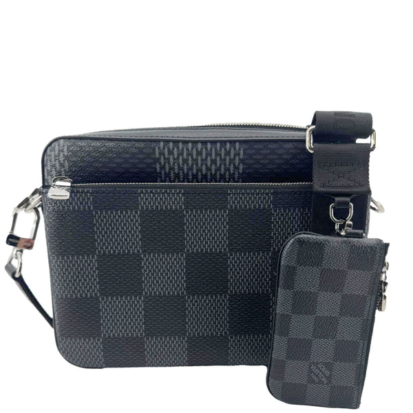 LOUIS VUITTON 3D Trio Damier Graphite Messenger Bag Black