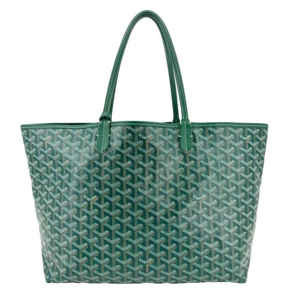 GOYARD Saint Louis PM Chevron Print Canvas Tote Bag Green
