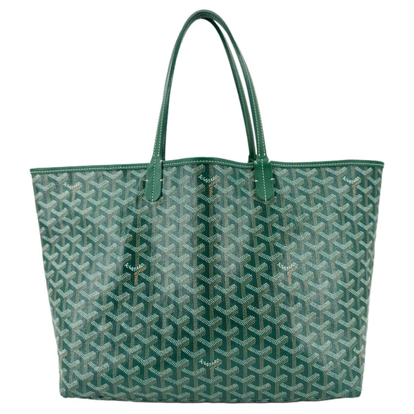 GOYARD Saint Louis PM Chevron Print Canvas Tote Bag Green