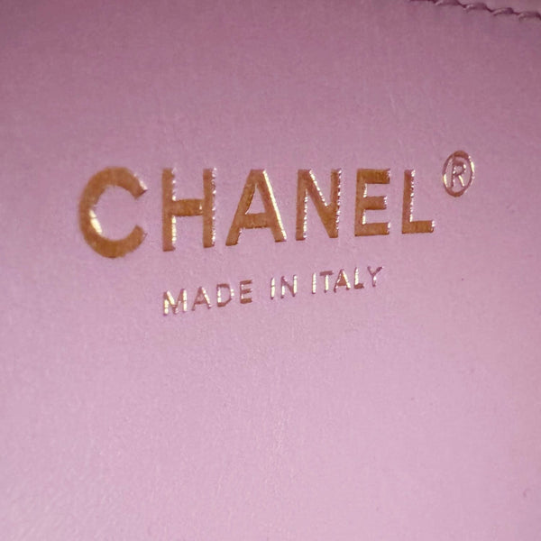 CHANEL 22 Mini Shiny Calfskin Leather Chain Crossbody Bag Pink