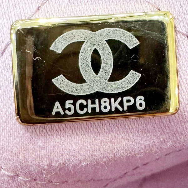 CHANEL 22 Mini Shiny Calfskin Leather Chain Crossbody Bag Pink