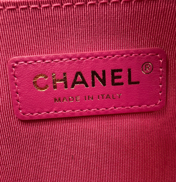 CHANEL Tweed Calfskin Signe Bowling Shoulder Bag Multicolor