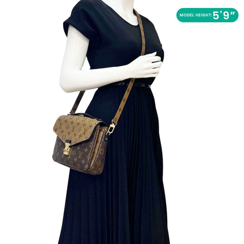 LOUIS VUITTON Metis Pochette Reverse Monogram Canvas Crossbody Bag Brown