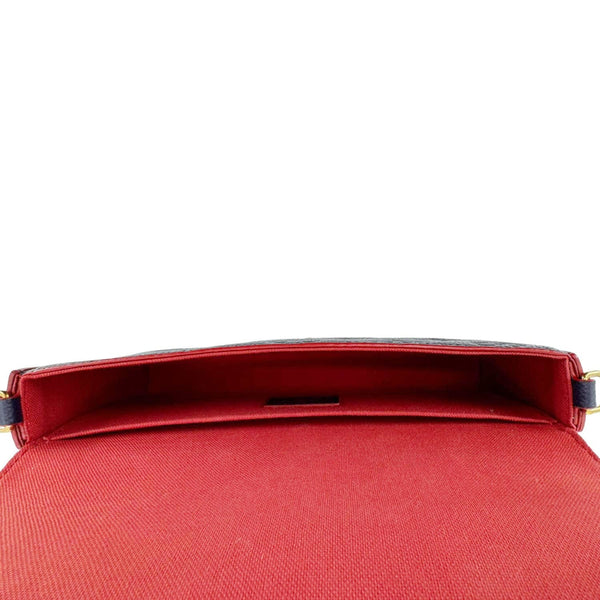 LOUIS VUITTON Felicie Pochette Empreinte Leather Crossbody Bag Blue