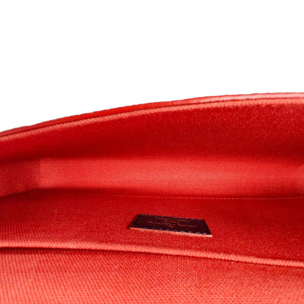 LOUIS VUITTON Felicie Pochette Empreinte Leather Crossbody Bag Blue