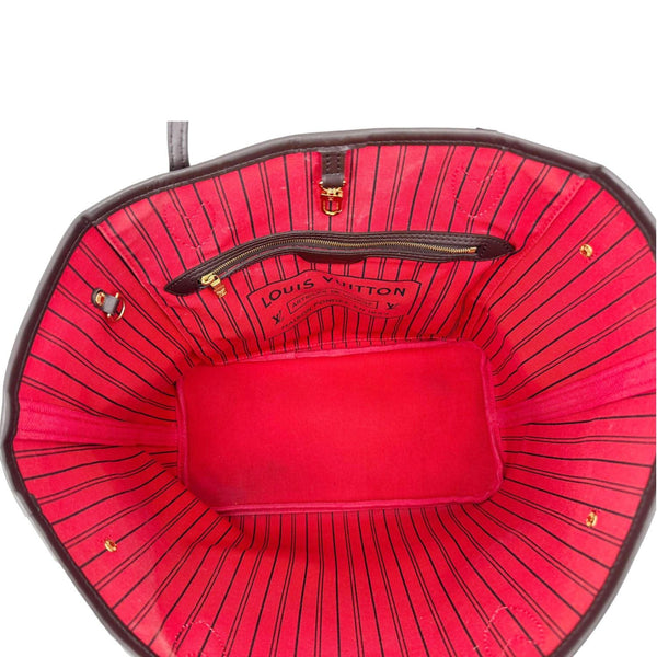 LOUIS VUITTON Neverfull MM Damier Ebene Shoulder Bag Brown