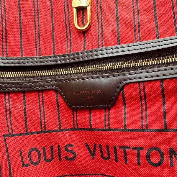 LOUIS VUITTON Neverfull MM Damier Ebene Shoulder Bag Brown
