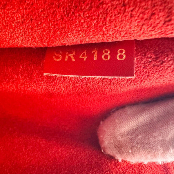 LOUIS VUITTON Flower Monogram Canvas Tote Shoulder Bag Coquelicot