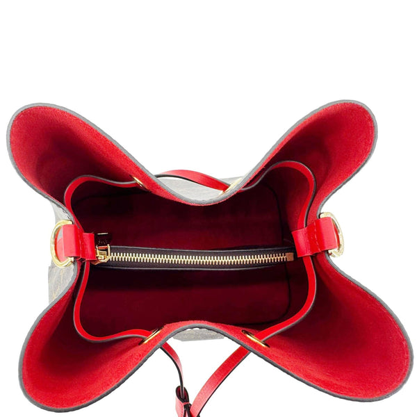 LOUIS VUITTON Neonoe MM Monogram Canvas Shoulder Bag Red