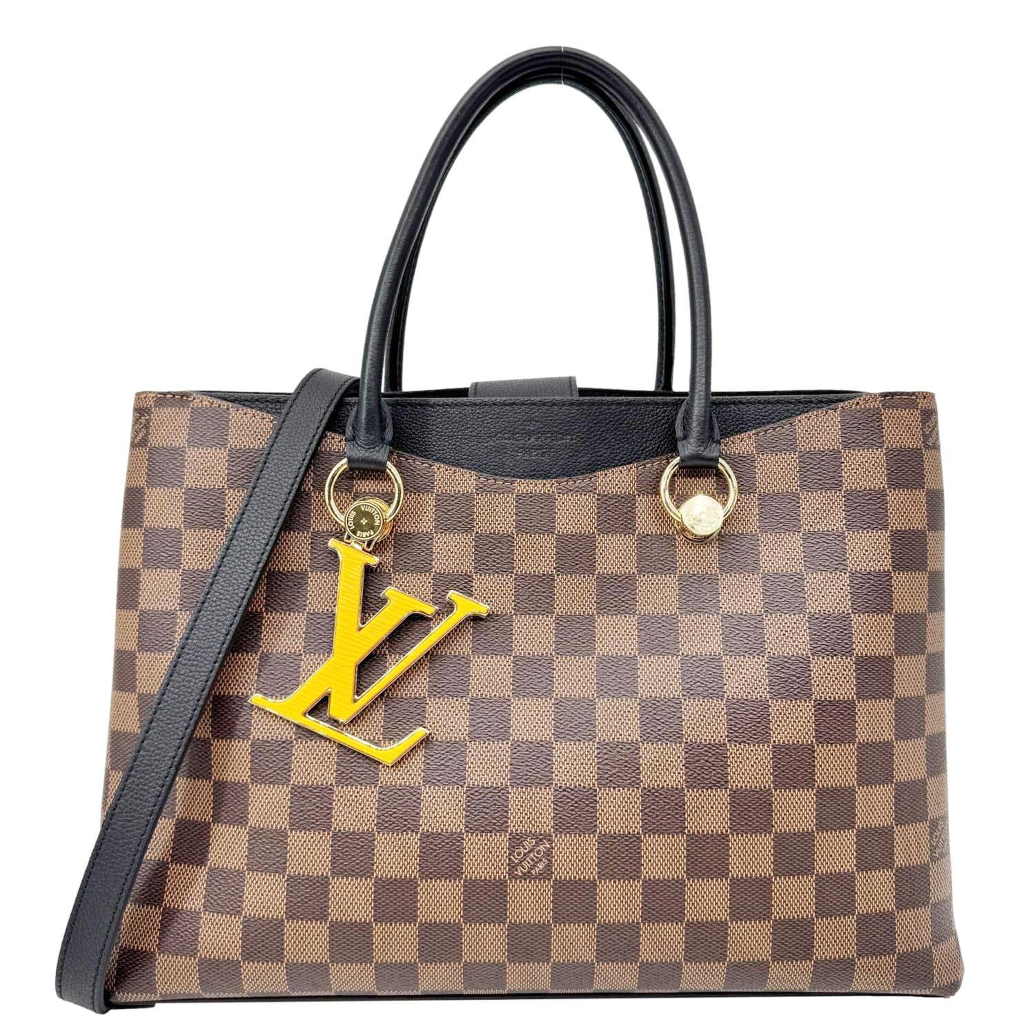 LOUIS VUITTON LV Riverside Damier Ebene Tote Bag Brown