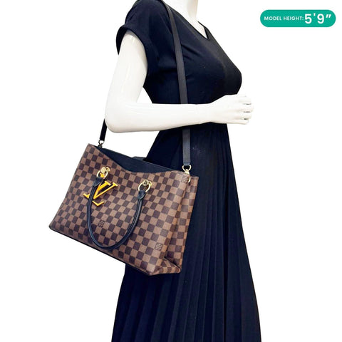LOUIS VUITTON LV Riverside Damier Ebene Tote Bag Brown