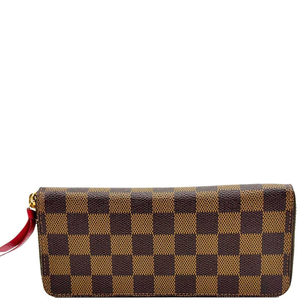 LOUIS VUITTON Clemence Damier Ebene Zippy Wallet Brown