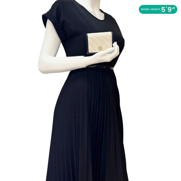 GUCCI GG Marmont Matelasse Diagonal Leather Card Case Wallet Off White 573811