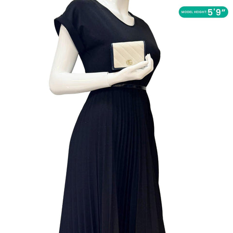 GUCCI GG Marmont Matelasse Diagonal Leather Card Case Wallet Off White 573811