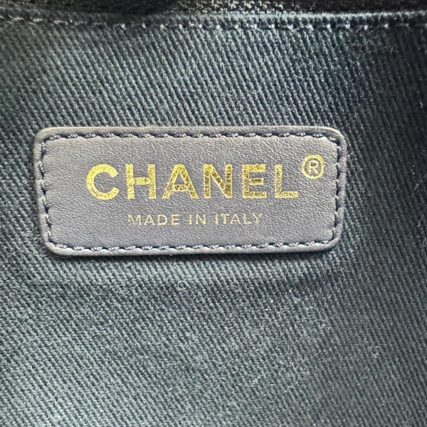 CHANEL Deauville Tweed Shopping Tote Bag Blue