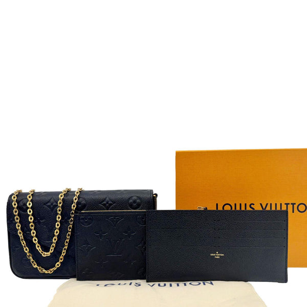 LOUIS VUITTON Felicie Pochette Monogram Empreinte Crossbody Bag Black