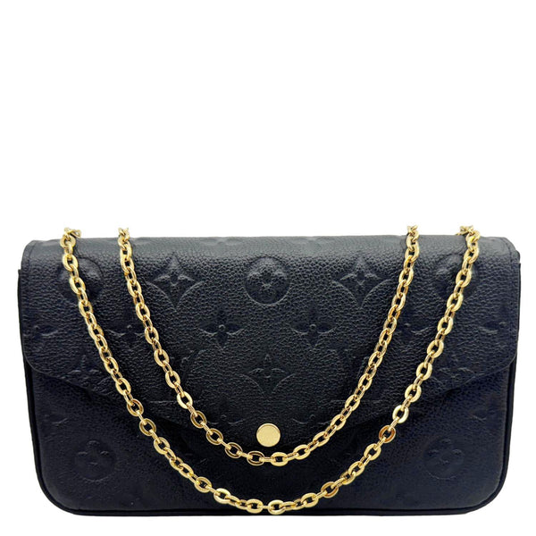 LOUIS VUITTON Felicie Pochette Monogram Empreinte Crossbody Bag Black