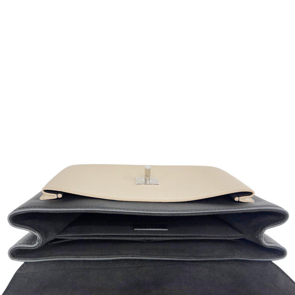 LOUIS VUITTON Mylockme Soft Calfskin Leather Top Handle Shoulder Bag Creme