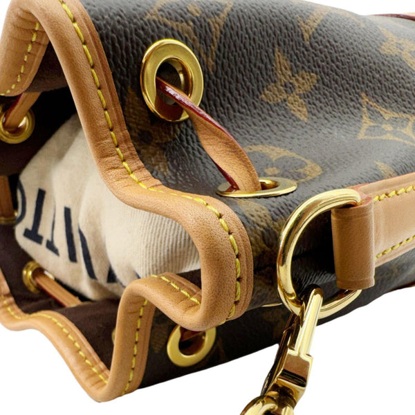 LOUIS VUITTON Nano Noe Monogram Canvas Crossbody Bag Brown
