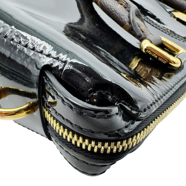 LOUIS VUITTON Miroir Vernis Leather Tote Shoulder Bag Black