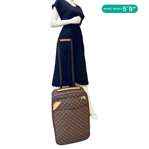LOUIS VUITTON Pegase 55 Business Luggage Monogram Canvas Travel Bag Brown