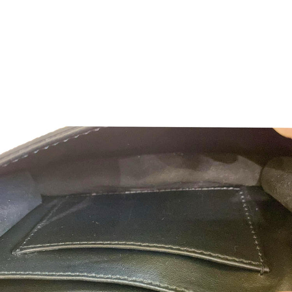 BURBERRY Buckle Small Grainy Calfskin Leather Chain Crossbody Bag Black