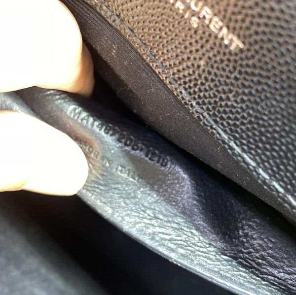 YVES SAINT LAURENT Envelope Medium Mix Matelasse Leather Shoulder Bag Black