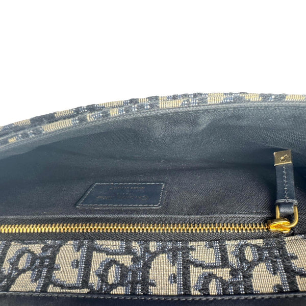 CHRISTIAN DIOR 30 Montaigne Oblique Jacquard Crossbody Clutch Bag Navy Blue