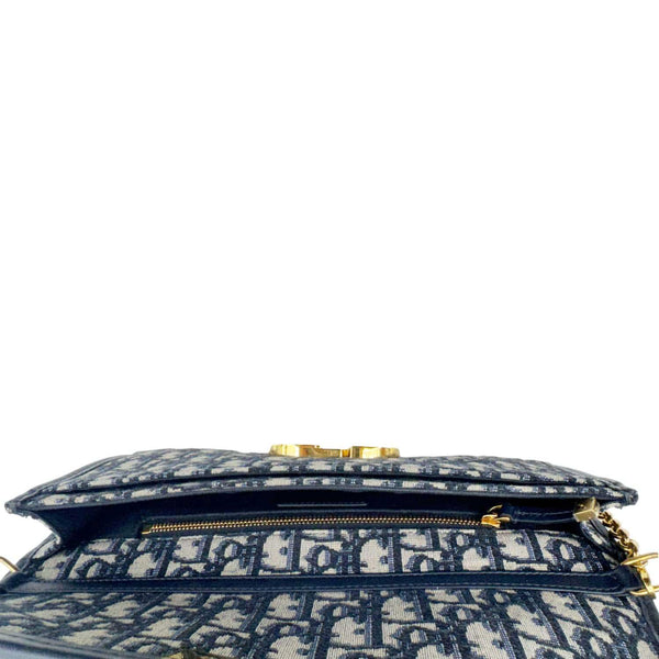 CHRISTIAN DIOR 30 Montaigne Oblique Jacquard Crossbody Clutch Bag Navy Blue