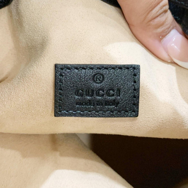 GUCCI Diana Bamboo Leather Bucket Bag Black 724652