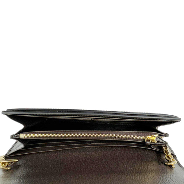 GUCCI Blondie Continental Dollar GG Supreme Canvas Chain Wallet Beige 725215