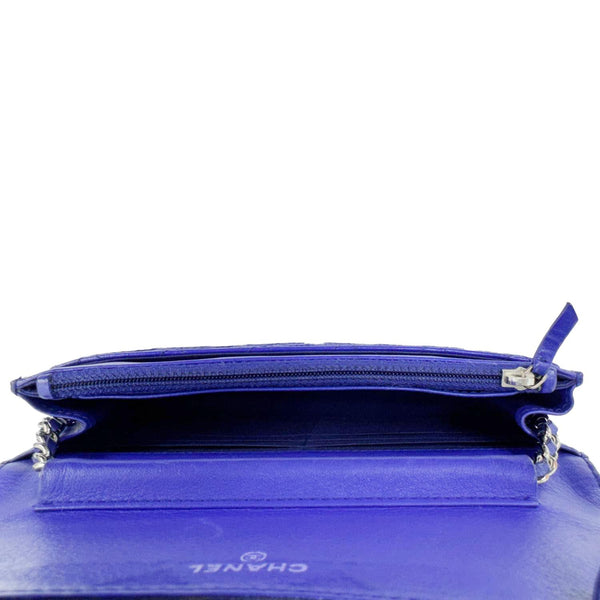 CHANEL Fancy CC Quilted Calfskin Leather Wallet On Chain Bag Royal blue