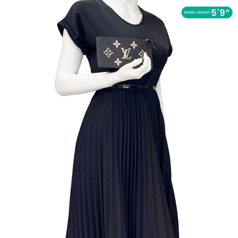 LOUIS VUITTON Felicie Monogram Giant Empreinte Leather Zip Insert Pouch Bicolor