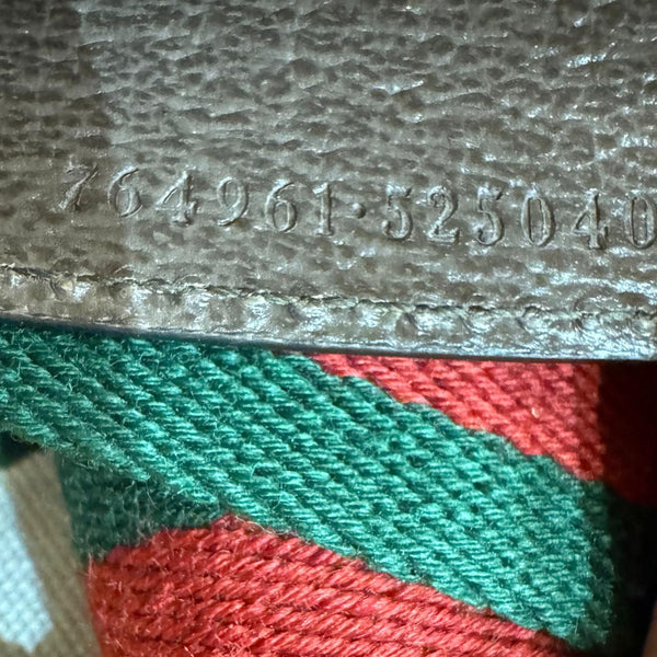 GUCCI Ophidia Envelope GG Supreme Canvas Web Shoulder Bag Beige 764961