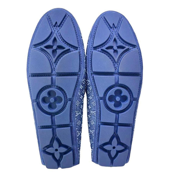 LOUIS VUITTON Driver Moccasin Monogram Denim Loafers Blue
