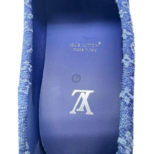 LOUIS VUITTON Driver Moccasin Monogram Denim Loafers Blue